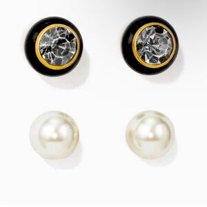 COPY - Stella &  Dot Stud Earring Set 2 pair - Pearl,  lack Hematite -  Great 🎁